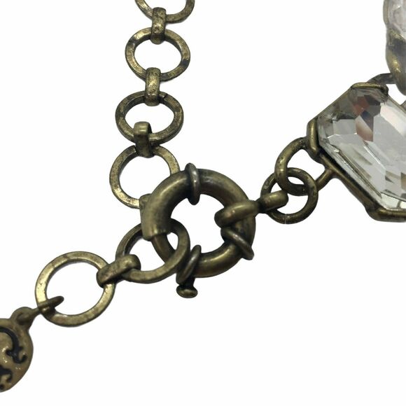 C. Wonder Women's Gold Tone Crystal Spring Ring Clasp Choker Necklace 16" - Picture 10 of 12